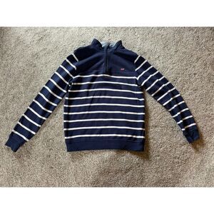 Vineyard Vines by Target Boys XL 16 Quarter Zip Pullover Sweatshirt Navy & White
